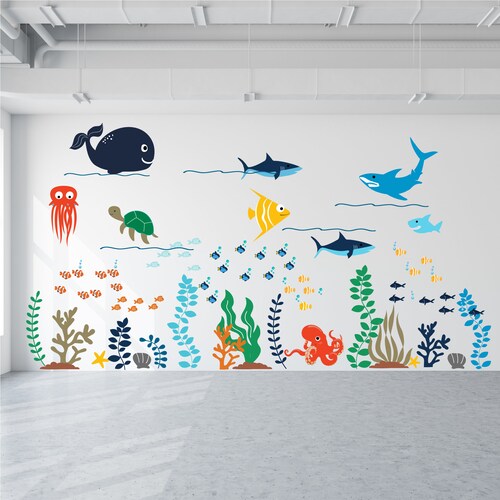 Under the Sea Decal Vinyl Wall Decal Ocean Decals Ocean Etsy