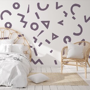 Fabric Wall Decals- Abstract Shapes Pattern - Modern Wall Art - Bedroom Decor - Gift for Home