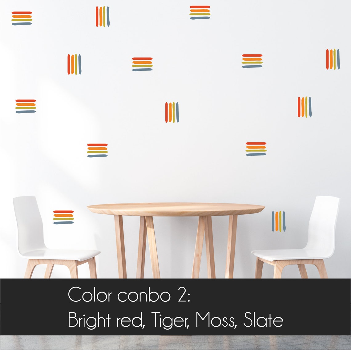 Line Wall Decals Minimalist Stripe Wall Stickers Colorful Etsy