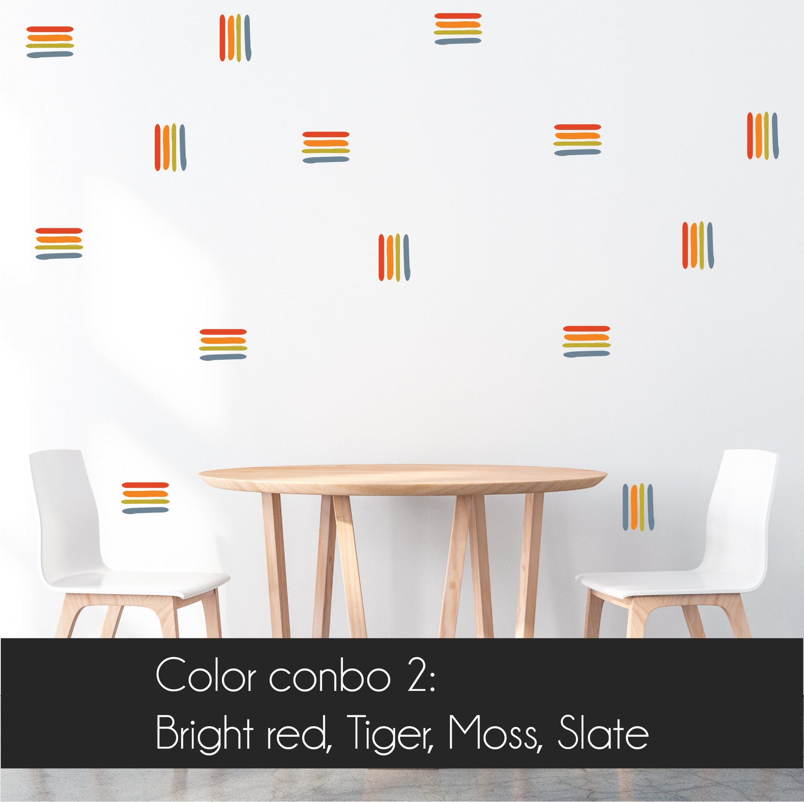 Line Wall Decals Minimalist Stripe Wall Stickers Colorful Etsy