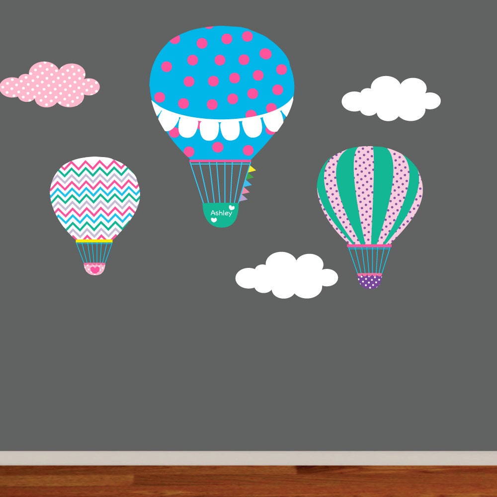 Hot air balloon baby sticker girl bedroom balloon decals Etsy
