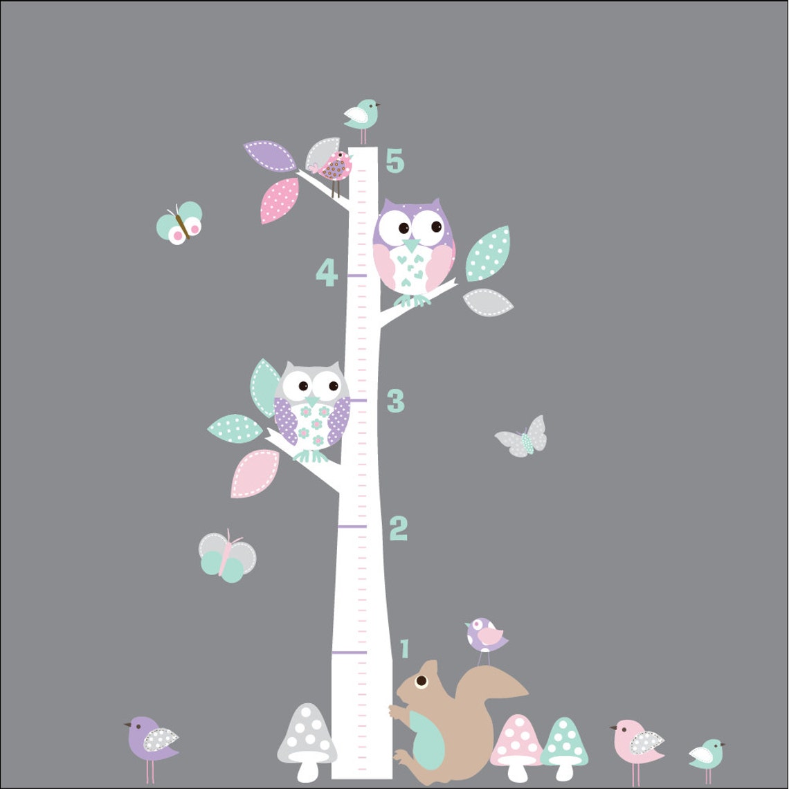 Growth Chart Decal Childrens Wall Decal Vinyl Wall Decal Etsy