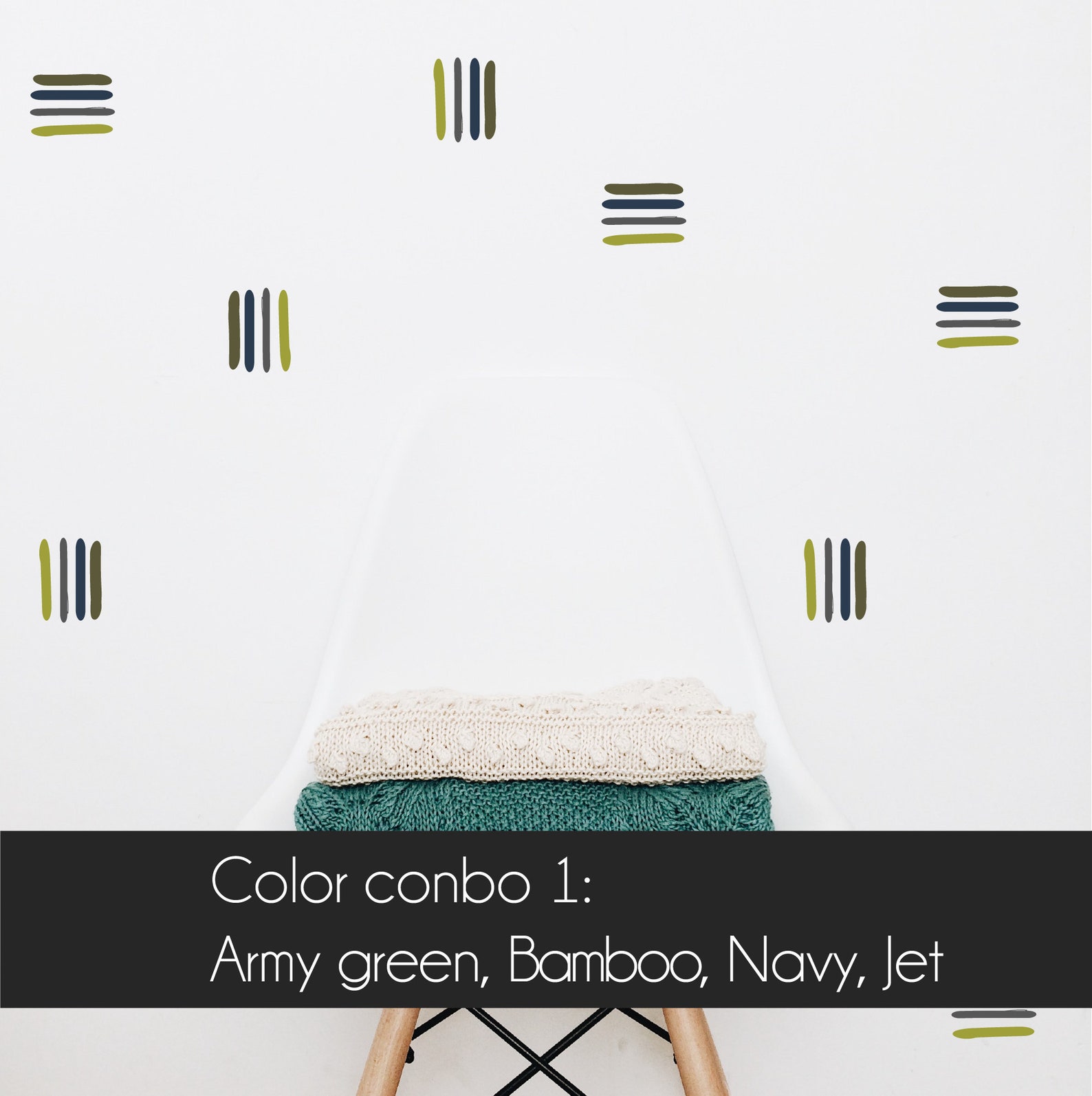 Line Wall Decals Minimalist Stripe Wall Stickers Colorful Etsy