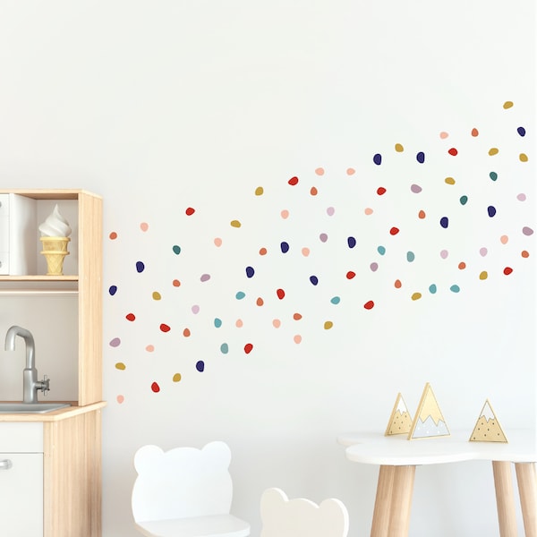 Colorful Dot Circle Decals for Kids Room Decor - Peel and Stick Wall Decals - Tiny Dot Wall Stickers - Easy to Apply