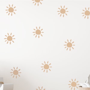 Wall Decal - Neutral Tan Sun Decals - Sun Wall Sticker - Sun Wall Decals - Boho Nursery Decor