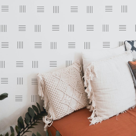 Boho Wall Decal Peel and Stick Wall Decal Herringbone Wall Sticker No