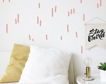 Wall Decals - hand drawn marker lines - Wall Sticker room decor - Peel and Stick