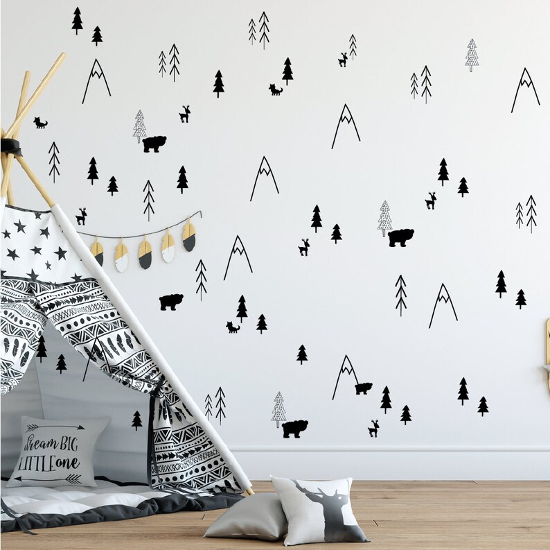Black Tree Decals Tree Stickers wall Art Stickers Etsy