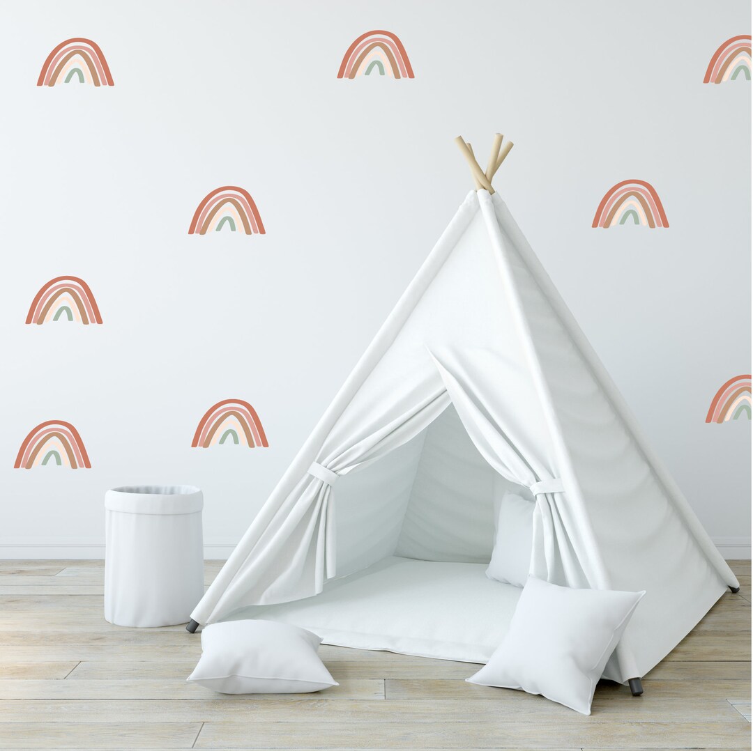 Wall Decals, Hand Drawn Rainbow Wall Sticker, Boho Rainbow, Rainbow