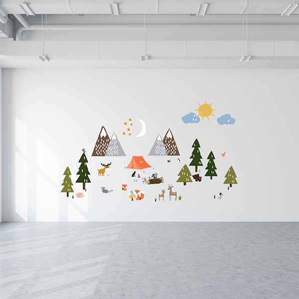 Camping Wall Decal Etsy