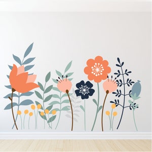Flower Wall Decals - Floral Wall Stickers - Large Flower Decals - Fabric Wall Decals - Removable and Repositionable