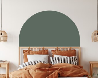 Half Circle Wall Sticker - Headboard Wall Decal -  Bed Arch Sticker -  Color Block Wall Sticker - Semi Circle Wall Decal