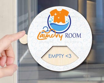Laundry Room Rotating Wooden Sign, Laundry Room Door Hanger, The Laundry Room is Washing, Dryer Washer Spinner Sign, Empty Laundry Room