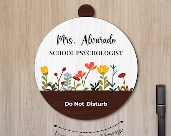 Personalized School Psychologist Door Sign, Rotating Office Sign, Do Not Disturb Come In Sign, Counselor Office Decor Gift
