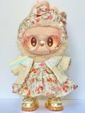 Labubu Summer Dress with Florals Labubu Babydoll Dress Spring Labubu Outfits Cute Trending Beach Labubu Clothes Sunglasses Labubu Cardigan