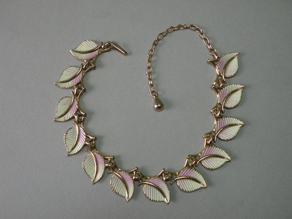 Vintage Rose Leaf Necklace - image 1