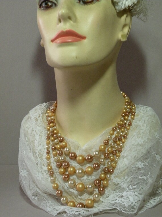 Vintage Amber Beaded Necklace - image 3