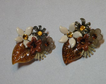 Amber Flower Earrings