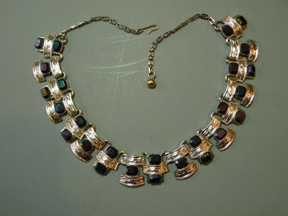 Vintage Jet Iris Necklace - image 3