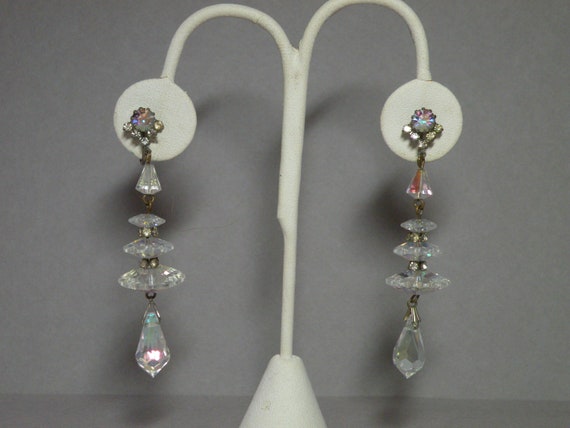 Vintage Crystal Chandler Earrings - image 1