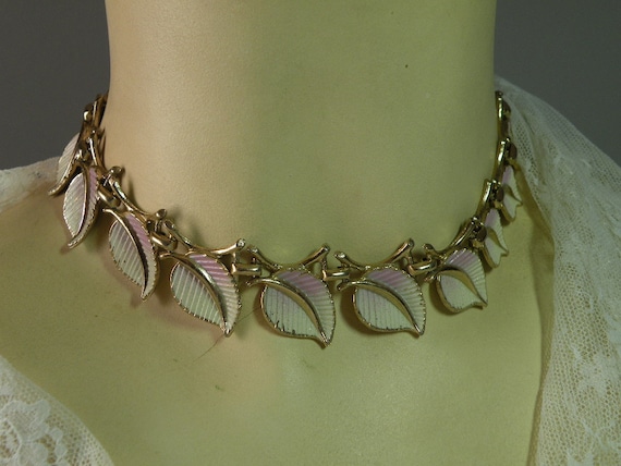 Vintage Rose Leaf Necklace - image 2