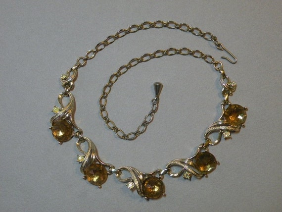 Vintage Sarah Coventry Amber Necklace - image 1