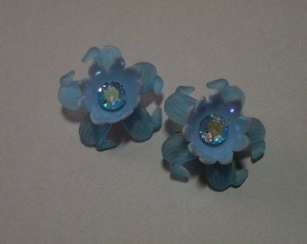 Sapphire Flower Earrings