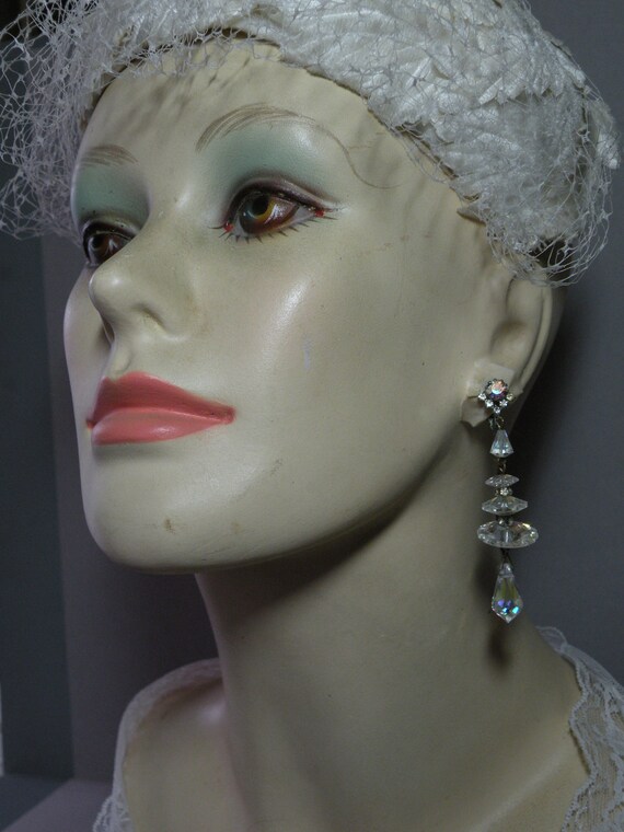 Vintage Crystal Chandler Earrings - image 3
