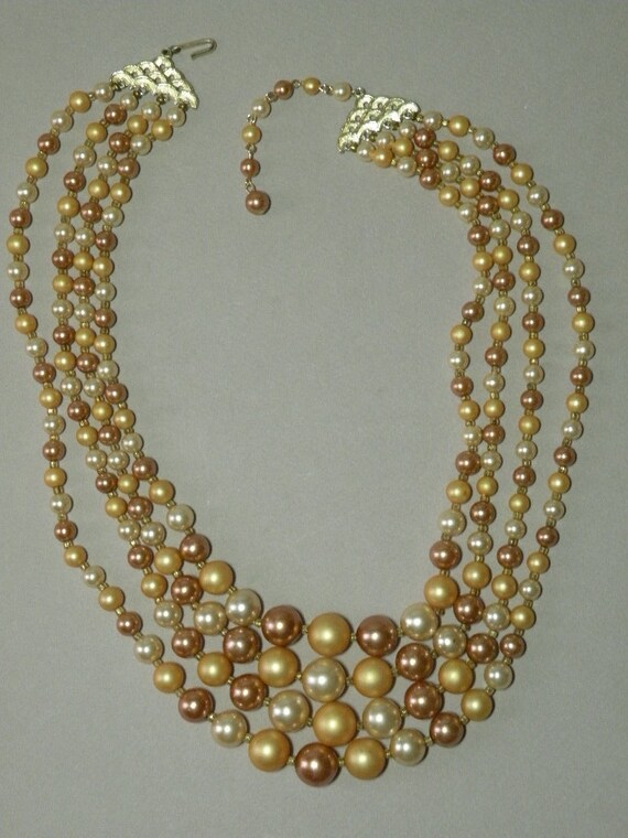 Vintage Amber Beaded Necklace - image 4
