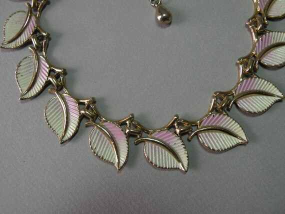 Vintage Rose Leaf Necklace - image 3