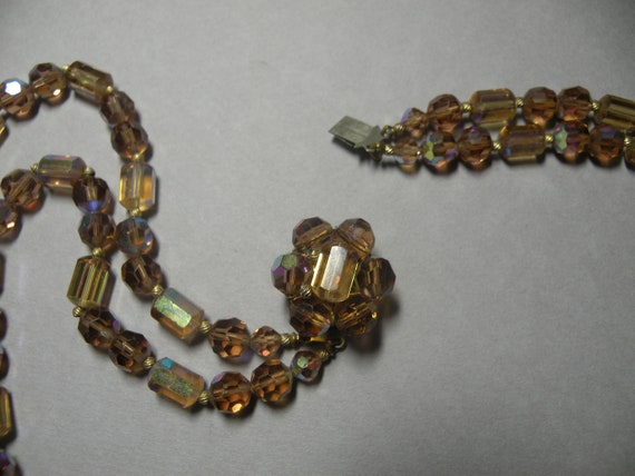 Vintage Crystal Amber Jewelry Set - image 6