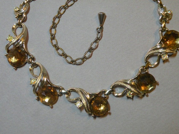 Vintage Sarah Coventry Amber Necklace - image 3