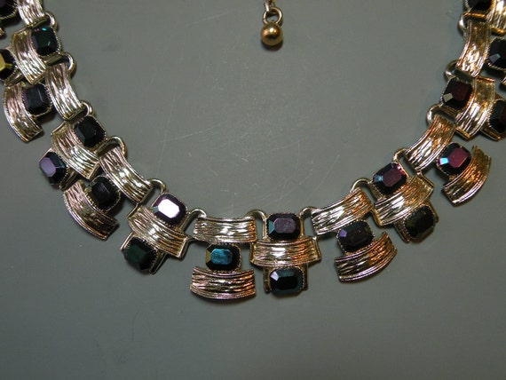 Vintage Jet Iris Necklace - image 1