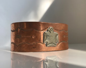 Native American Copper Cuff Bracelet 1940s Fred Harvey Era Jewelry