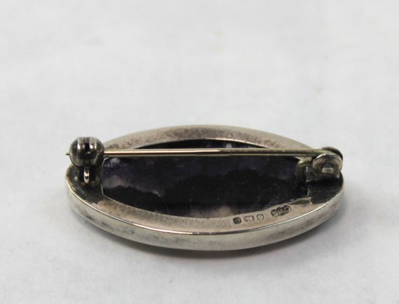 Amethyst Antique British Silver Brooch View 4