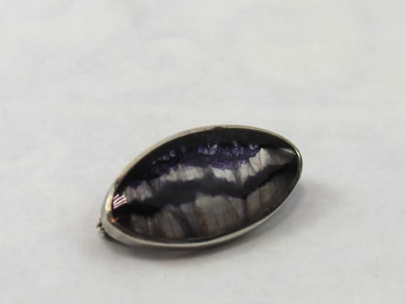 Amethyst Antique British Silver Brooch View 2