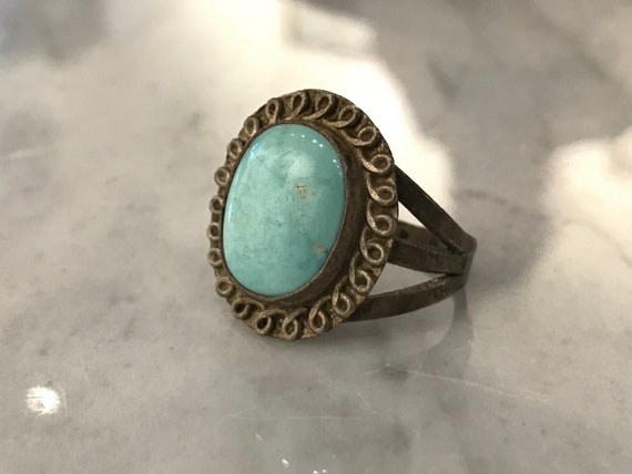 Native American Turquoise and Sterling Silver Sta… - image 1