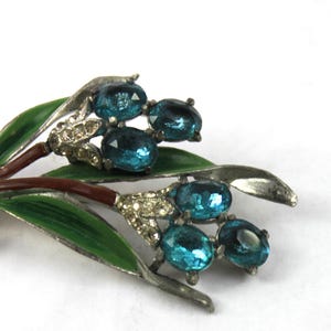 Rare Trifari Alfred Philippe Flower Rhinetone Brooch Art Deco Book Costume Piece