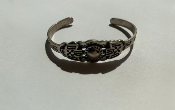 Native American Sterling Bracelet Child Size - image 2