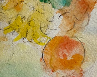 Seltenes frühes Aquarellgemälde von Molly Schiff, Mischtechnik, 1960er Jahre, Midcentury Modern