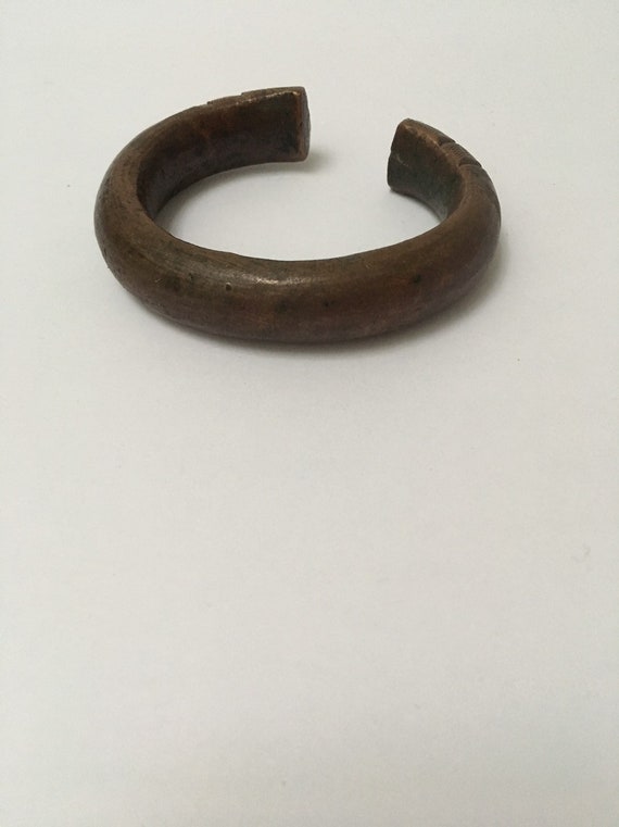 Antique Bronze Cuff Bracelet Incised - image 4
