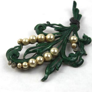 Rare Coro 1940s Figural Flower Brooch Lily of the Valley