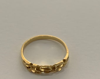 Gold Stackable Ring 14k Brutalist Band