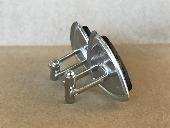 Glass Cufflinks with Figural Fish 1950s - image 2