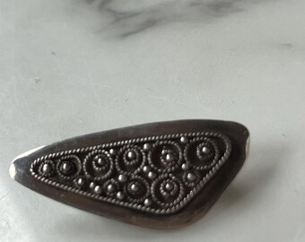 Atomic Midcentury Modern Boomerang Brooch Sterling Silver
