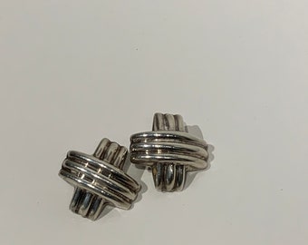 Vintage Mexico Sterling Silver X Earrings 1990s