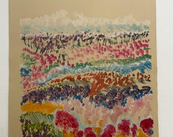 Molly Schiff, Aquarellzeichnung aus den 1950er Jahren auf SAIC-Papier