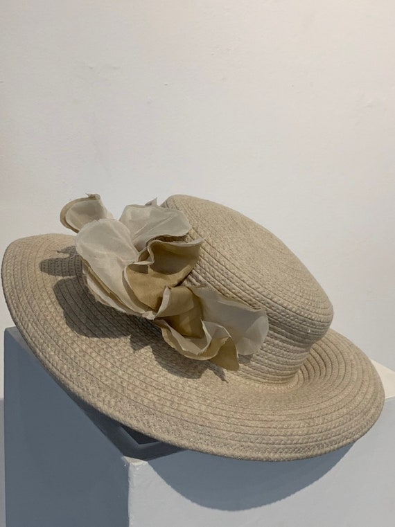 David Cohen Sun Hat Ivory Flower
