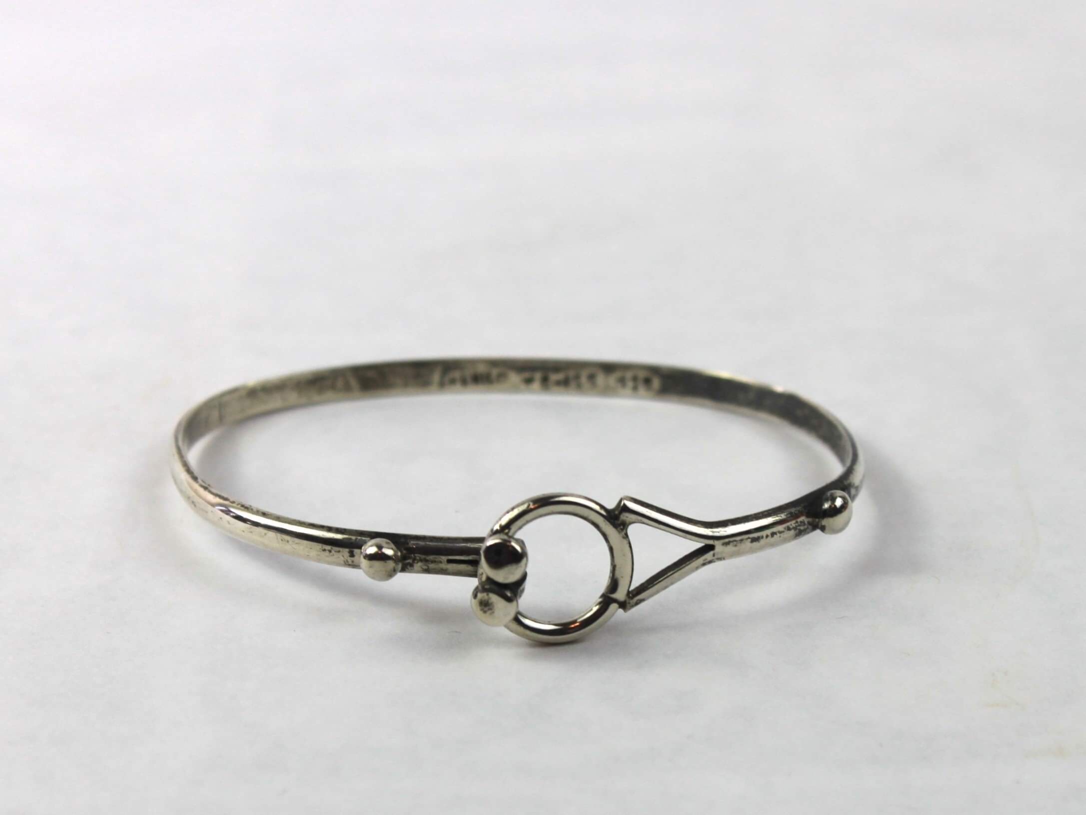 Vintage Sterling Silver Bangle Bracelet Horsebit Cuff Mexico - Etsy