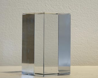 Pisapapeles de cristal antiguo, escultura rectangular, accesorio de oficina